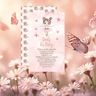 Little Ballerina Rosa Baby Shower Bokar för Baby Tilläggskort