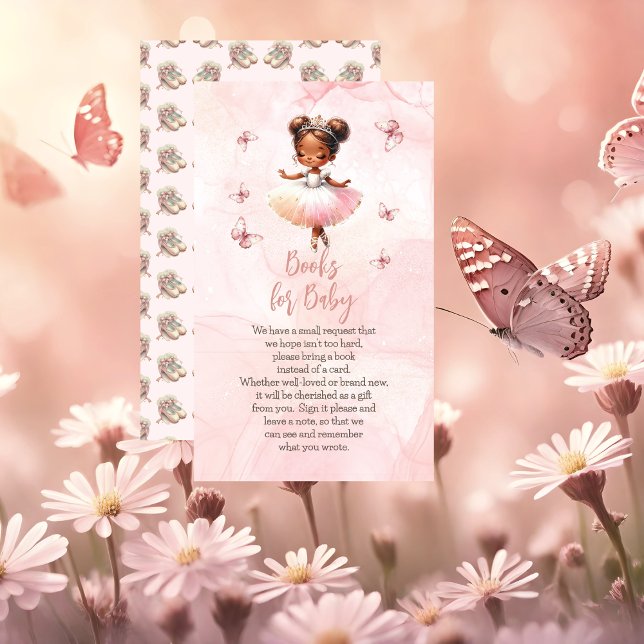 Little Ballerina Rosa Baby Shower Bokar för Baby Tilläggskort (Sweet Little Ballerina Is On The Way & We're TUTU Excited Pink Girl Baby Shower Books for Baby Card)