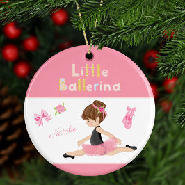 Little Ballerina Rosa Ballet Girls Namn jul Julgransprydnad Keramik