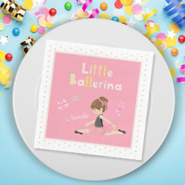 Little Ballerina Rosa Ballet Girls Namn Party Pappersservett