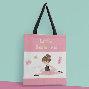 Little Ballerina Rosa Ballet Girls Namn Tygkasse