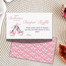 Little Ballerina Rosa Bow Girl Baby Shower Diwer