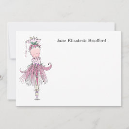 Little Ballerina rosa Personlig Tack Kort