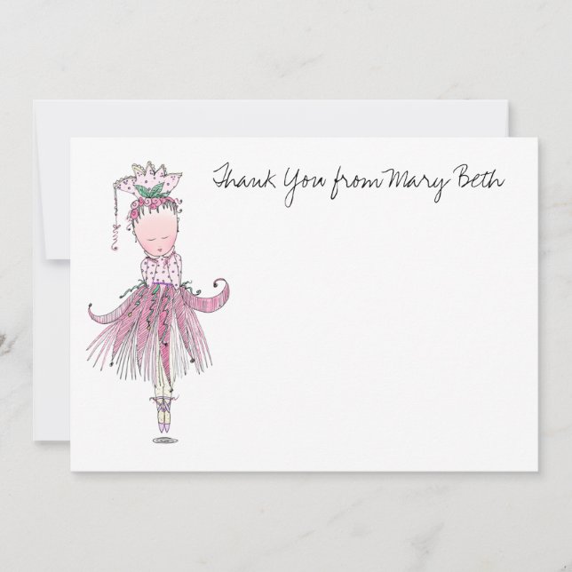 Little Ballerina rosa Tackkort Card Tack Kort (Framsida)