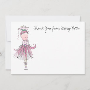 Little Ballerina rosa Tackkort Card Tack Kort