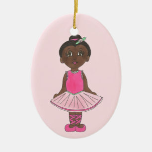 Little Ballerina Rosa Tutu Toe Shoes Ballet Dance Julgransprydnad Keramik