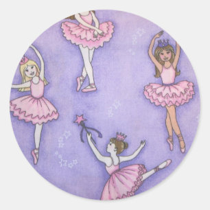 Little Ballerina Sticker Runt Klistermärke