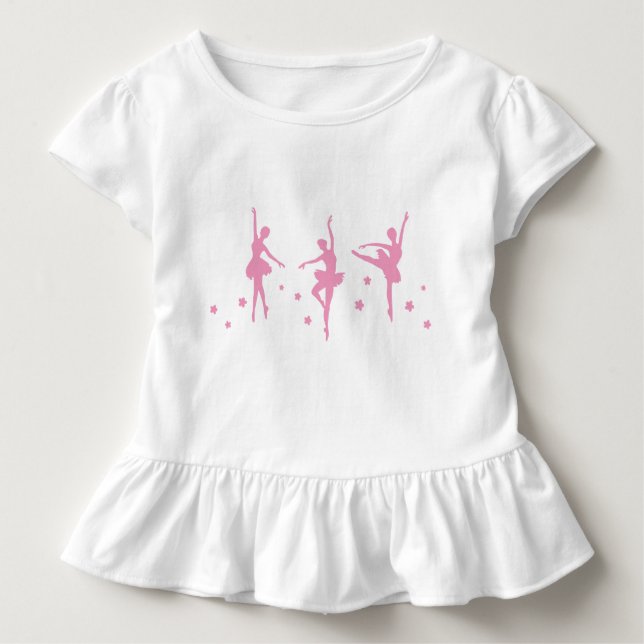 Little Ballerinas Ruffled Småbarn T-Shirt (Framsida)