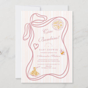 Little Bambina Rosa Italy Baby Shower Inbjudningar