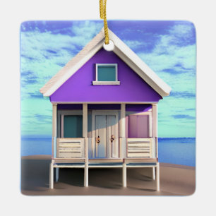 Little Beach Shack på Sand Julgransprydnad Keramik