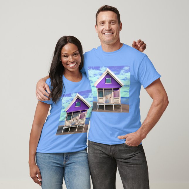 Little Beach Shack på Sand T Shirt (Unisex)