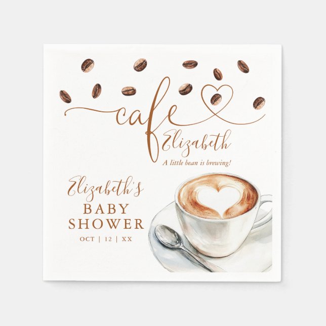 Little Bean brygger Coffee Cafe Baby Shower Pappersservett (Framsidan)