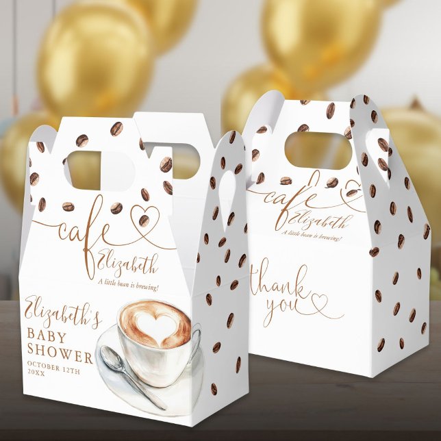 Little Bean Is Brewing Coffee Cafe Baby Shower Presentaskar (Little Bean Is Brewing Coffee Cafe Baby Shower Favor Boxes)