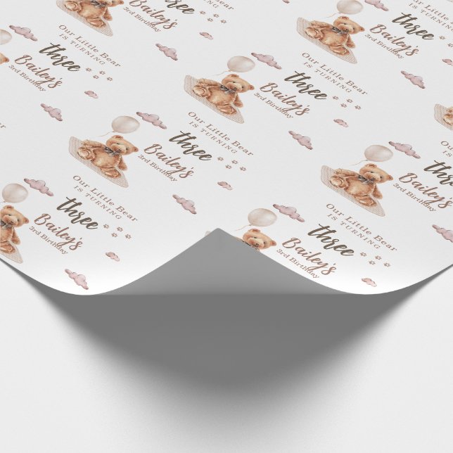 Little Bear Any Age Birthday Presentpapper (Hörn)