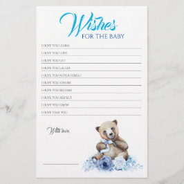 Little Bear Blue Blommigt Baby Shower Game