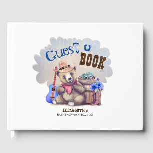 Little Bear Cowboy Cute Baby Shower Gästböcker