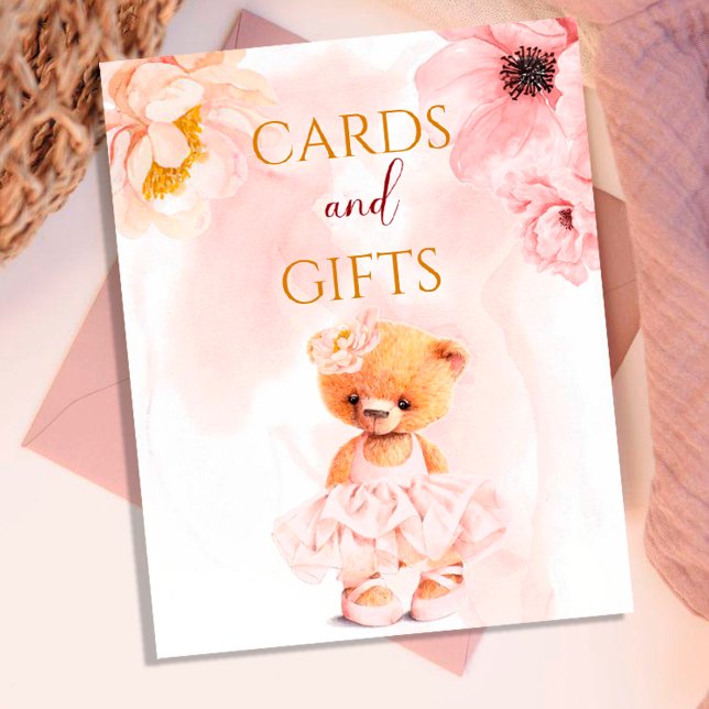 Little Bear Flower Princess Rosa Watercolor Poster (Skapare uppladdad)