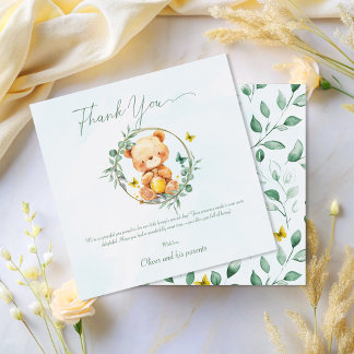 Little Bear Holding Honung Burk Sweet Birthday Tack Kort