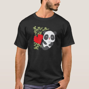 Little Bear Panda Heart Cute Animal För manar Kvin T Shirt
