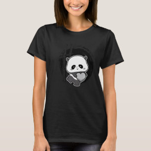 Little Bear Panda Heart Cute Animal För manar Kvin T Shirt