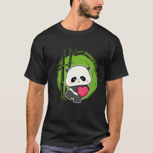 Little Bear Panda Heart Cute Animal För manar Kvin T Shirt