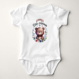 little bear print animals t shirt