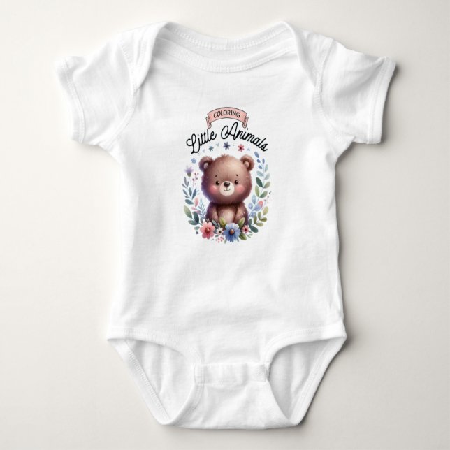 little bear print animals t shirt (Framsida)