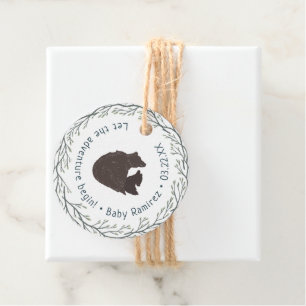 Little Bear Rustic Baby Shower Gåvor Etiketter