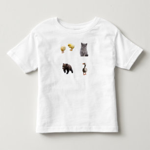 Little Bear Småbarn T-Shirt, Cute Animal Friends T Shirt