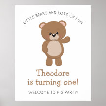 Little Bear Turding One Woodland First Birthday
