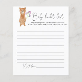 Little Bear Unge - Baby bucket list list