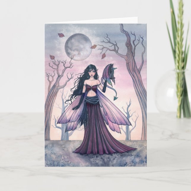 LIttle Beast Fairy Dragon Card by Molly Harrison Kort (Framsida)