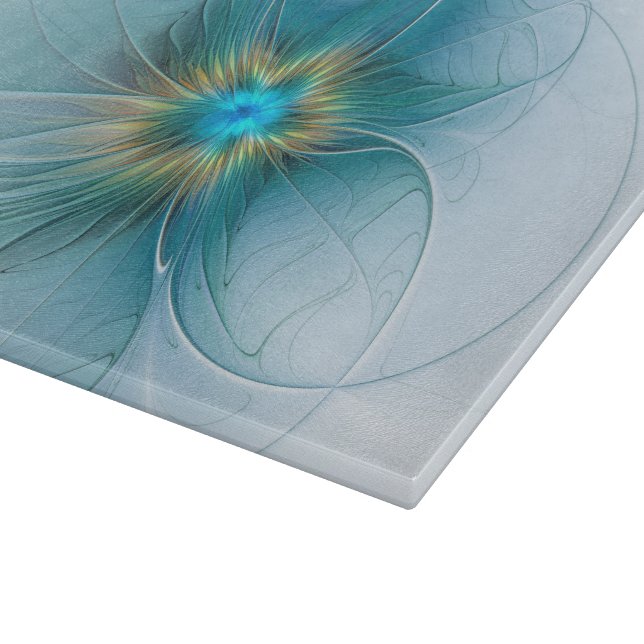 Little Beauty Modern Blue Guld Fractal Art Flower (Hörn)