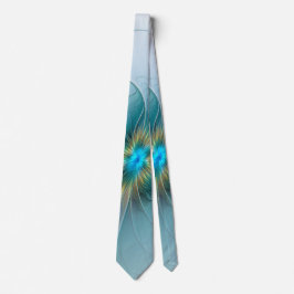 Little Beauty Modern Blue Guld Fractal Art Flower Slips