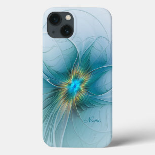 Little Beauty Modern Blue Guld Fractal Flower Namn