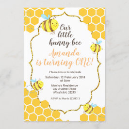 Little Bee 1st Birthday Call for boy or girl Inbjudningar