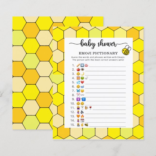 Little Bee Baby duschemoji pictionary spel (Fram/baksida)