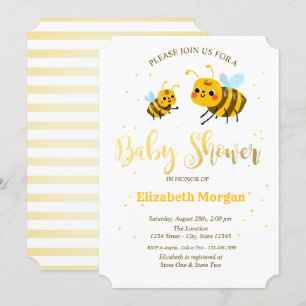 Little Bees Baby Shower Inbjudningar