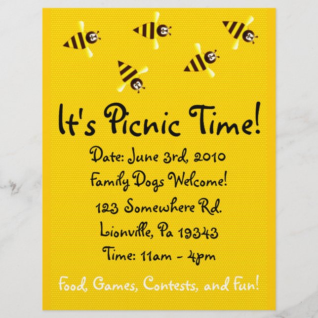 Little Bees Picnic Flyer (Framsidan)