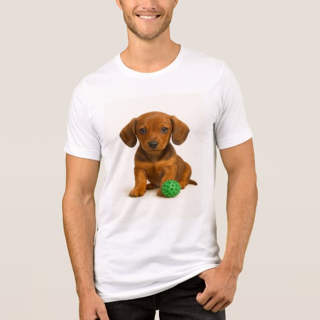 Little Ben, Big Leksak - Dachshund Valp T Shirt (Framsida)