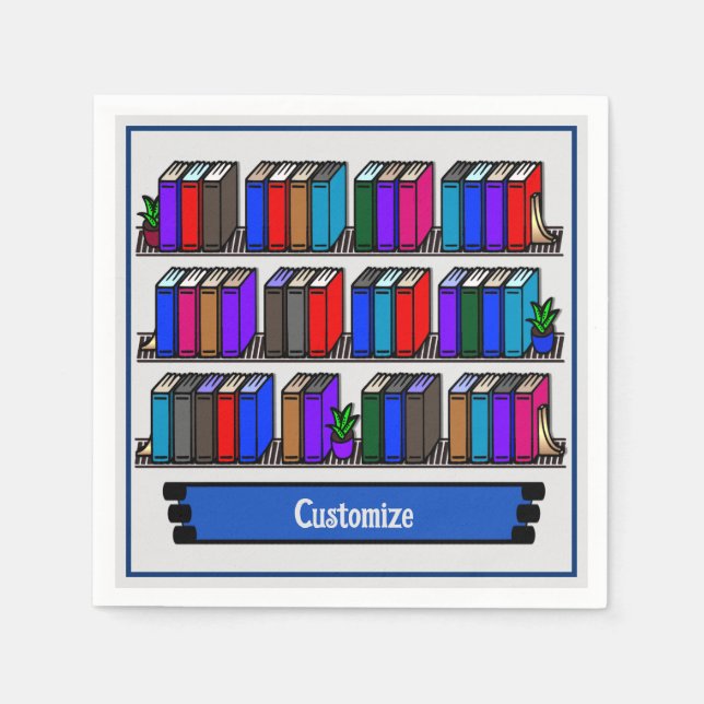 Little Bibliotek Bok Klubb White Pappersservett (Framsidan)