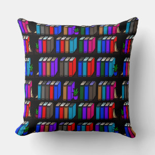 Little Bibliotek Bok Shelves Black Kudde