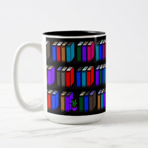 Little Bibliotek Bok Shelves Black Två-Tonad Mugg