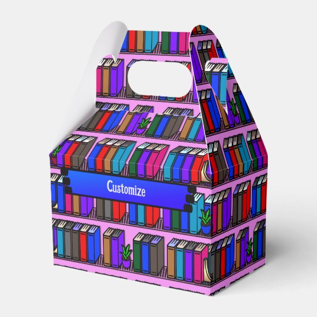Little Bibliotek Bok Shelves Rosa Gable Presentaskar (Framsidan Sidan)