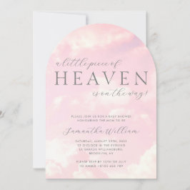 Little Biet Heaven Rosa Girl Baby Shower Inbjudningar