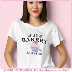 Little Bird Bakery Söt Cupcake T Shirt