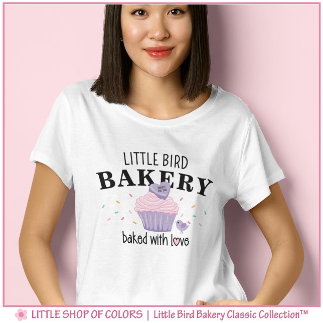 Little Bird Bakery Söt Cupcake T Shirt (Skapare uppladdad)