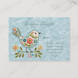 Little Bird Blommigt Grönt Löv Baby Shower Tilläggskort