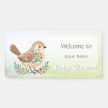 Little Bird Blommigt Guld Baby Shower