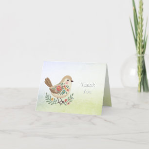 Little Bird Blommigt Guld - tackkort